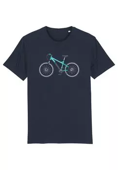 Футболка с принтом MOUNTAINBIKE Watapparel, цвет french navy