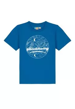 Футболка с принтом MOUNTAINS BY NIGHT Watapparel, цвет royal blue