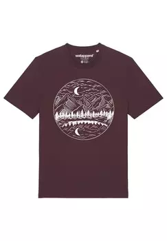Футболка с принтом MOUNTAINS BY NIGHT watapparel, темно-красный
