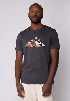 Футболка с принтом MOUNTAINS MOON watapparel, антрацит