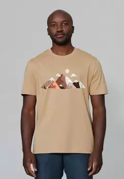 Футболка с принтом MOUNTAINS MOON watapparel, бежевый