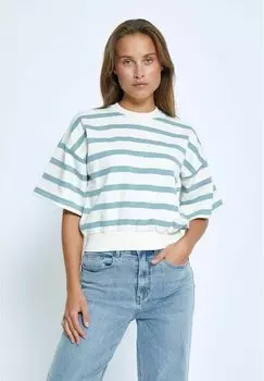 Футболка с принтом MSESTELLA SHORT SLEEVE SWEAT Minus, светло-голубой