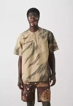 Футболка с принтом MSGM, бежевая