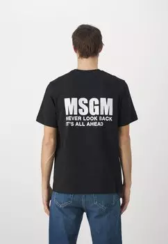 Футболка с принтом MSGM, черная