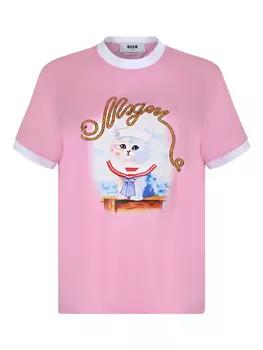 Футболка с принтом MSGM, розовый