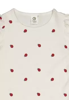 Футболка с принтом Msli by GREEN COTTON, бальзам кремово-яблочно-красный ночной синий