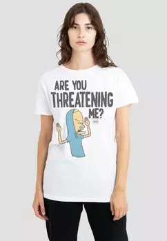 Футболка с принтом MTV ARE YOU THREATENING ME? Cotton Soul, белый