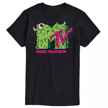 Футболка с принтом MTV Slime для больших размеров Licensed Character, черный