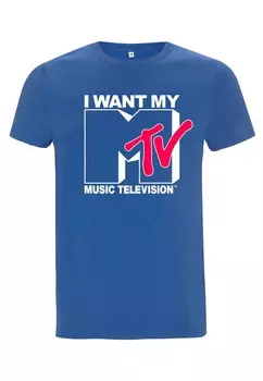 Футболка с принтом MTV WANT LOGO Henry Tiger, синий