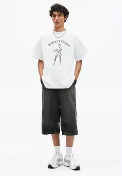 Футболка с принтом MUHAMMAD ALI GRAPHIC PULL&BEAR, белый