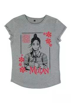 Футболка с принтом MULAN: LIVE ACTION INK LINE MULAN Disney, цвет Mottled Light Grey