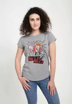 Футболка с принтом MUPPETS BEAKER MEEP Disney, цвет Mottled Light Grey