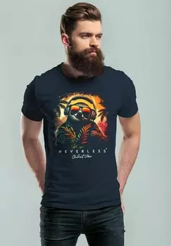 Футболка с принтом MUSIK DJ CHILL FAULTIER RELAX SOMM Neverless, цвет navy