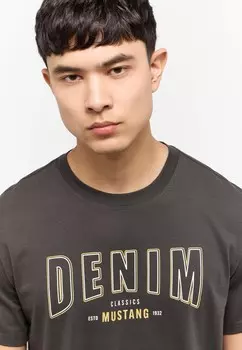 Футболка с принтом Mustang, антрацит