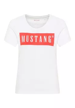 Футболка с принтом Mustang, белый
