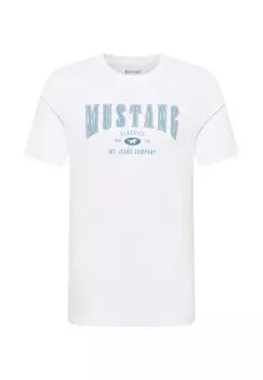Футболка с принтом Mustang, белый