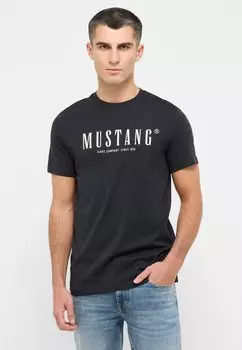 Футболка с принтом Mustang, черный