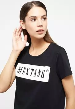 Футболка с принтом Mustang, черный