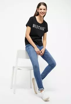 Футболка с принтом Mustang, черный