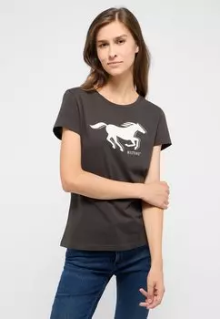 Футболка с принтом Mustang, черный