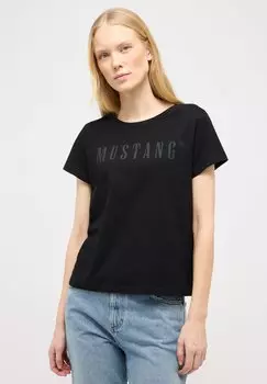 Футболка с принтом Mustang, цвет black