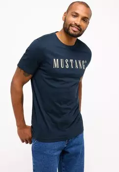 Футболка с принтом Mustang, цвет blau