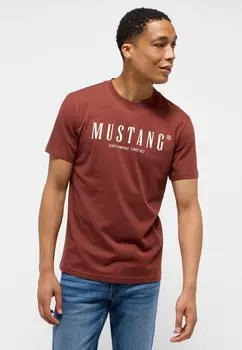 Футболка с принтом Mustang, красный