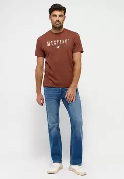 Футболка с принтом Mustang, красный