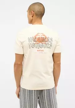 Футболка с принтом Mustang, кремовый