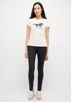 Футболка с принтом Mustang, кремовый