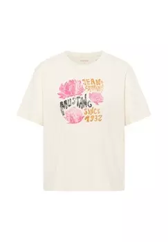 Футболка с принтом Mustang, кремовый