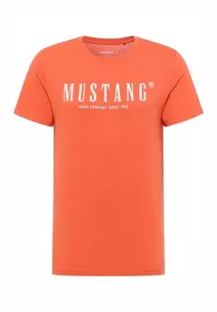 Футболка с принтом Mustang, оранжевый