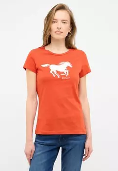 Футболка с принтом Mustang, оранжевый