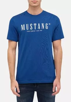 Футболка с принтом Mustang, синий