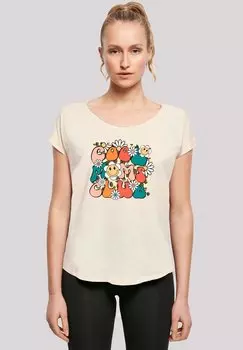 Футболка с принтом MUTTERTAG COOL MOMS CLUB RETRO BLUMEN F4NT4STIC, песочный