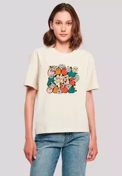 Футболка с принтом MUTTERTAG COOL MOMS CLUB RETRO BLUMEN F4NT4STIC, песочный