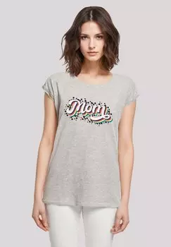 Футболка с принтом MUTTERTAG MAMA SCHRIFTZUG REGENBOGEN F4NT4STIC, серый