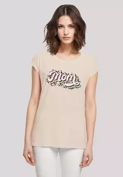 Футболка с принтом MUTTERTAG MAMA SCHRIFTZUG REGENBOGEN F4NT4STIC, песочный