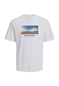 Футболка с принтом мужская Jack & Jones, цвет Bright Whi