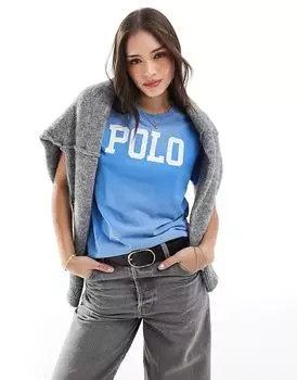 Футболка с принтом на груди синего цвета Polo Ralph Lauren
