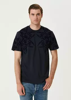 Футболка с принтом на плечах Bernotti 79, синий