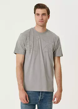 Футболка с принтом на плечах Bernotti 79, серый