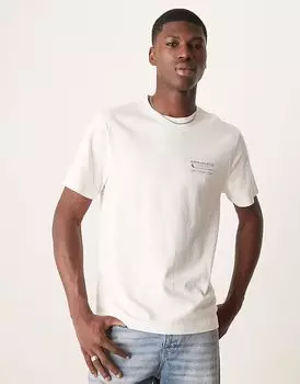 Футболка с принтом на спине Abercrombie & Fitch Golf кремового цвета