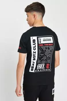Футболка с принтом на спине 'Flyer' Beat Boyz Club, черный