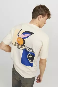 Футболка с принтом на спине Jack & Jones, белый