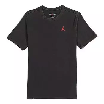 Футболка с принтом на спине летающий человек в стиле ретро с коротким рукавом, Air Jordan, черный