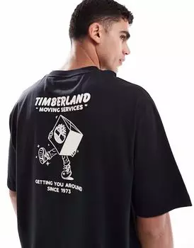Футболка с принтом на спине Timberland Moving Around черного цвета — эксклюзивно на ASOS
