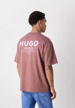 Футболка с принтом NALONO HUGO, коричневый
