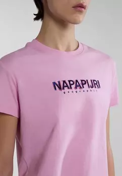 Футболка с принтом Napapijri, розовый