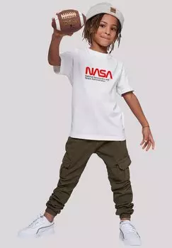 Футболка с принтом NASA AERONAUTICS AND SPACE F4NT4STIC, цвет white